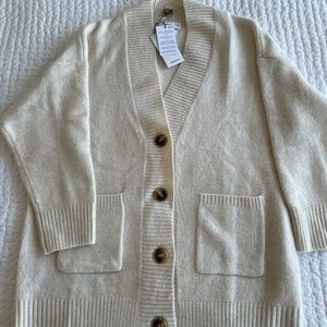 NWT Mango Wool Blend Cardigan - Ecru
